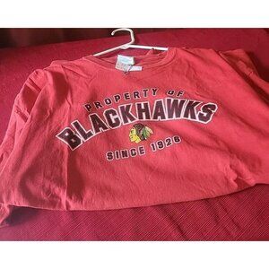 NHL Chicago Blackhawks Long Sleeve Red/Black Shirt XL Property Of